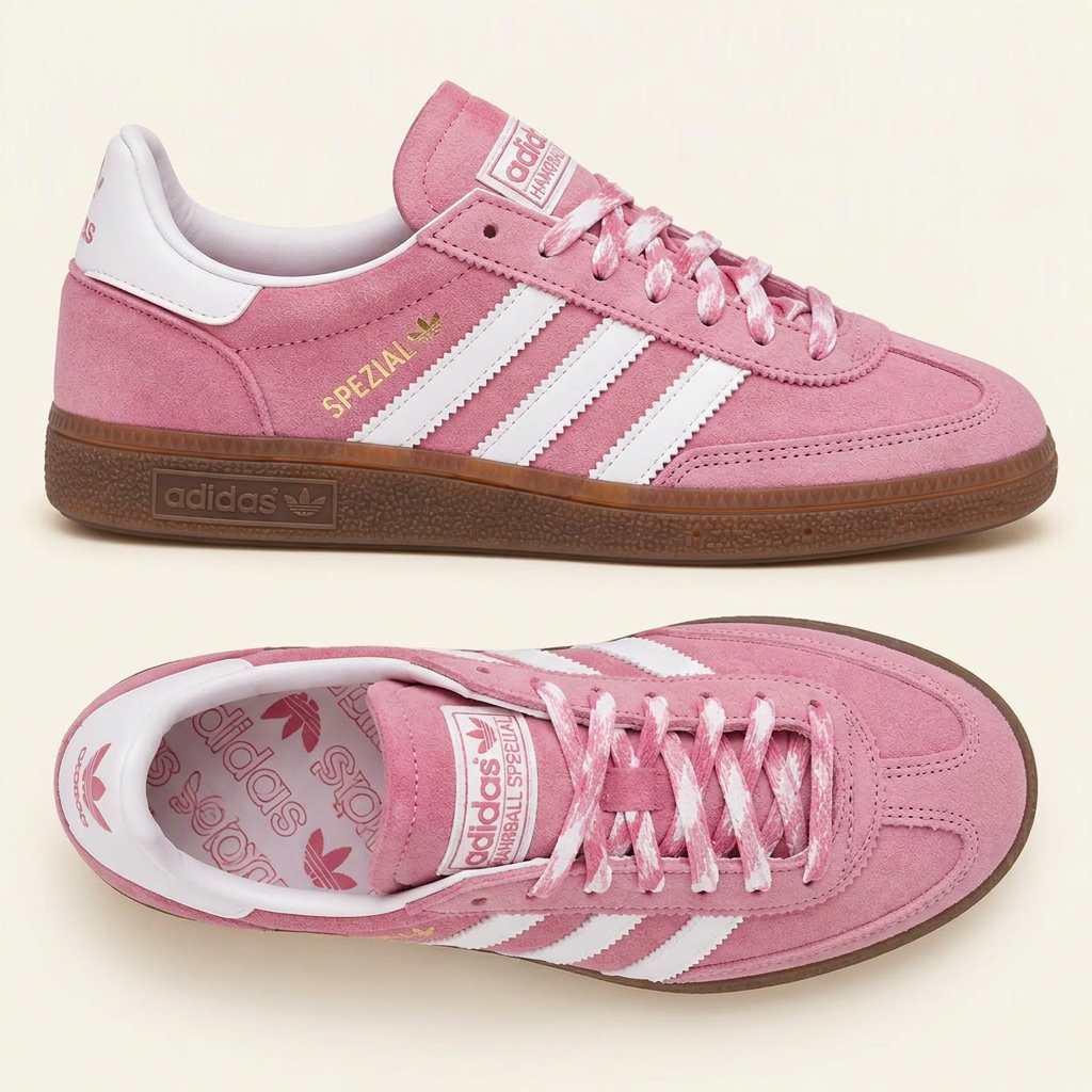 Pink Handball Spezial with cream background