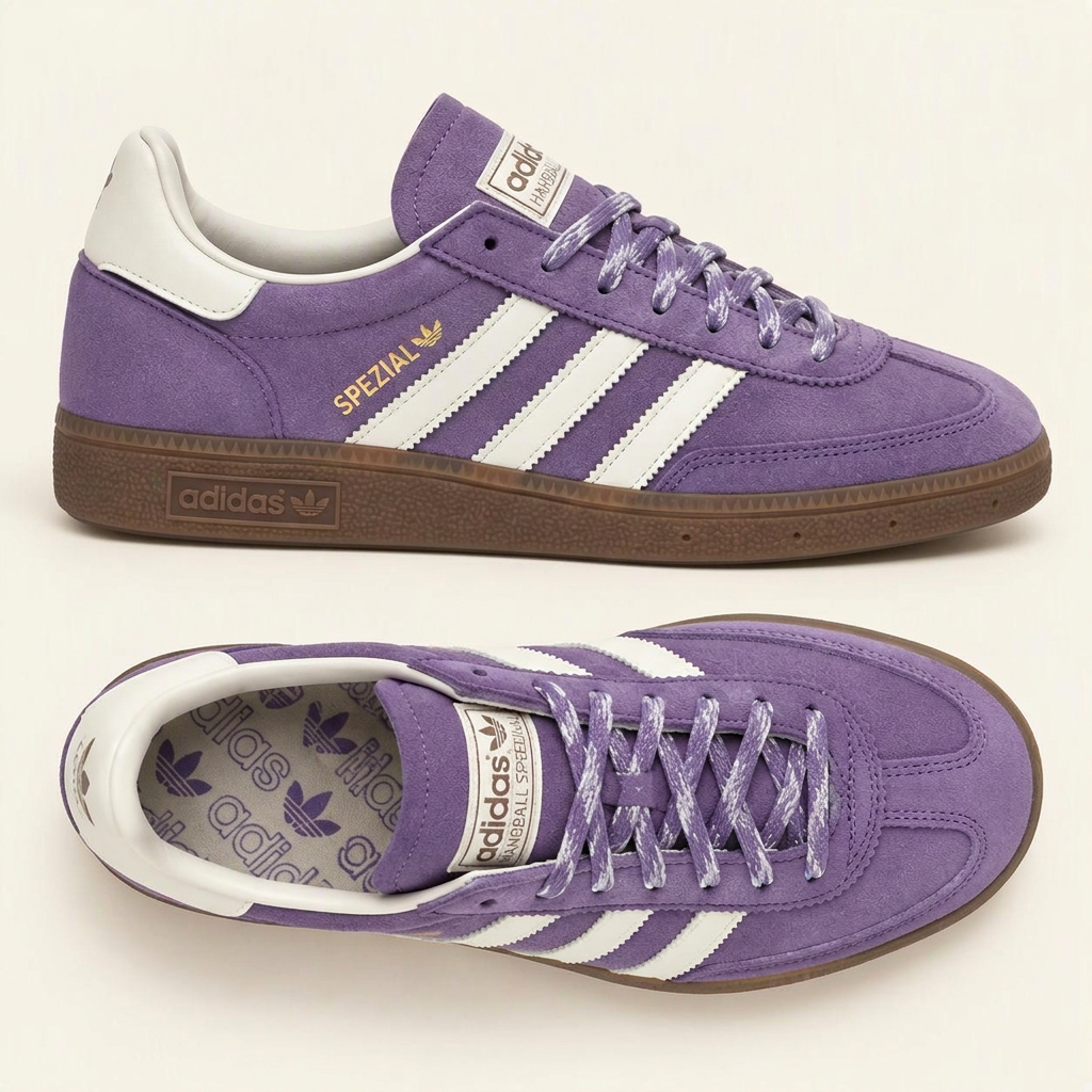 Purple Handball Spezial with cream background